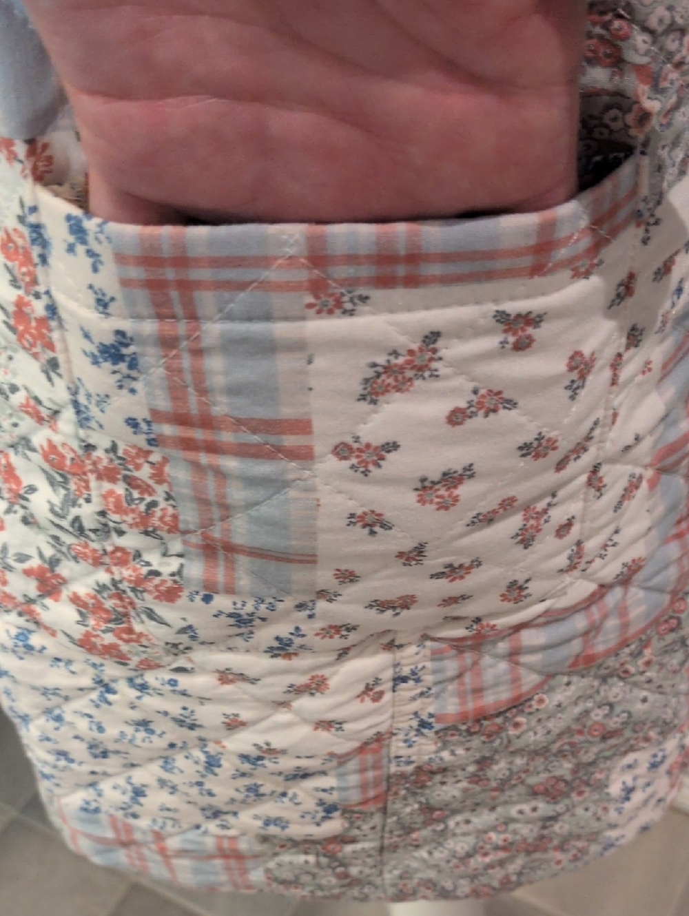 Rockin'C Ditzy Quilted Floral Plaid Mini Skirt Cottagecore Grandmacore Feminine - Picture 8 of 13